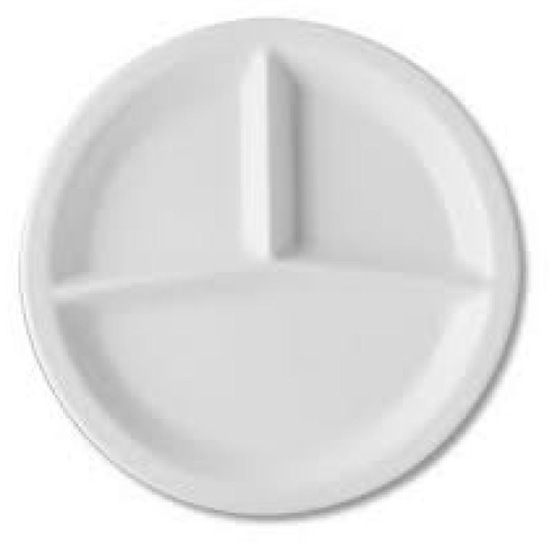 Menüteller rund 3-geteilt